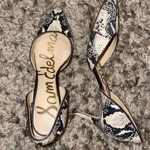 $10 when BUNDLED Sam Edelman Hazel Pumps, Snake Leather Print Sz 8.5 - Picture 2 of 12